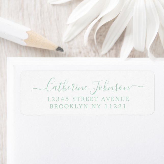 Étiquette Élégante Calligraphie de Script de Fille Mint Gree (En situation)