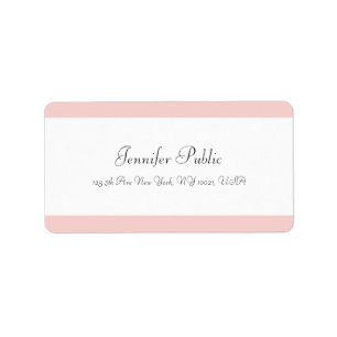 Étiquette Élégante calligraphie moderne Simple Blush Rose Bl