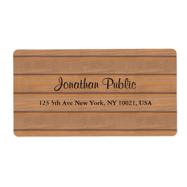 Étiquette Élégante calligraphie Nom du script Texte Livraiso (Devant)