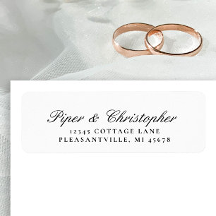 Étiquette Élégante Cursive Script Mariage Adresse de retour