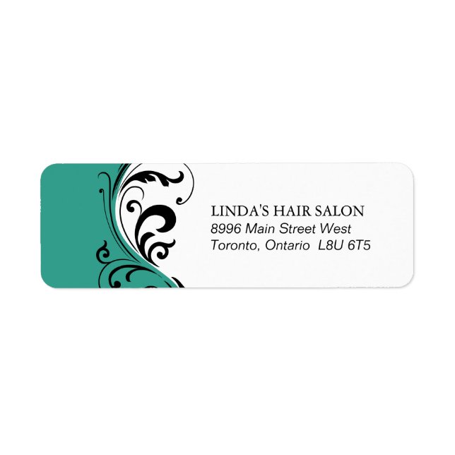 Étiquette élégante d'adresse de retour (Devant)