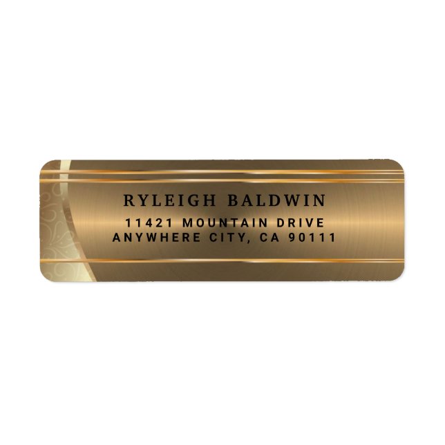 Étiquette élégante d'adresse de retour (Devant)