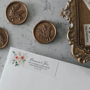 Étiquette Élégante Dainty Automne Floral Adresse de retour L