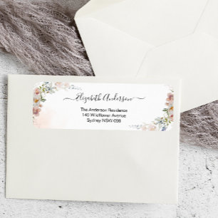 Étiquette Élégante Fête des mariées Fleur sauvage Adresse de