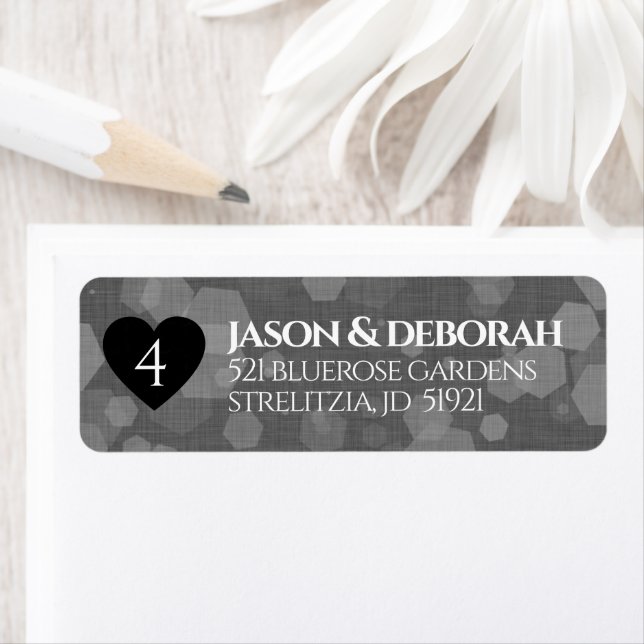 Étiquette Élégante fête du 4e anniversaire du Mariage de lin (En situation)