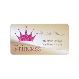 Étiquette Élégante Glitterie élégante Tiara Princess