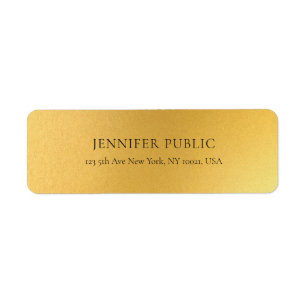 Étiquette Elégante Golden Modern Glamor Gold Adresse de reto