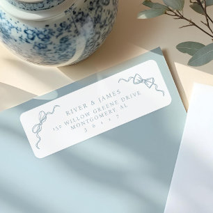 Étiquette Elégante Main Tirée Bow & Bowties Vintage Wedding