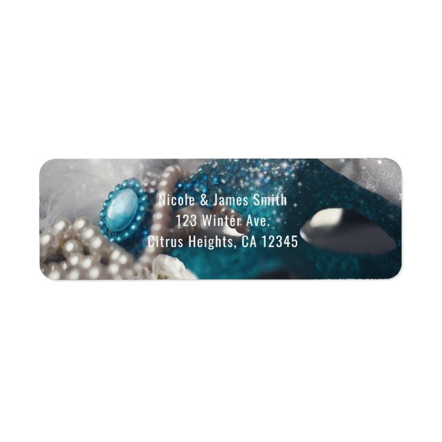 Étiquette Elégante Masquerade Masque & Pearls Party Invitati (Devant)