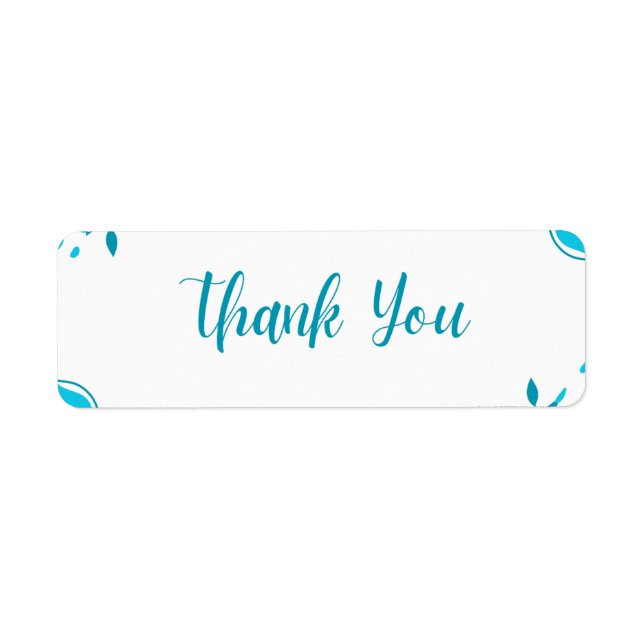 étiquette élégante "merci" script (Devant)