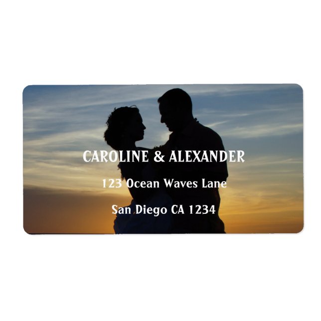 Étiquette Élégante photo Sunset Summer Chic Mariage (Devant)