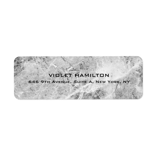 Étiquette Élégante Plaque Simple Gris Professionnel Moderne (Devant)