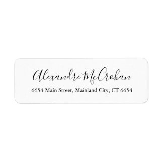 Étiquette Élégante typographie de script Adresse de retour É