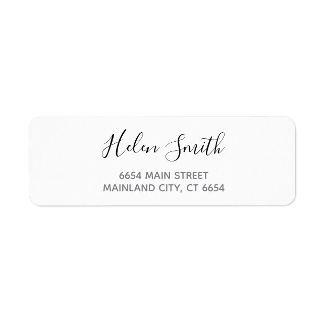 Étiquette Élégante typographie de script Adresse de retour É (Devant)
