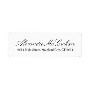 Étiquette Élégante typographie de script Adresse de retour É