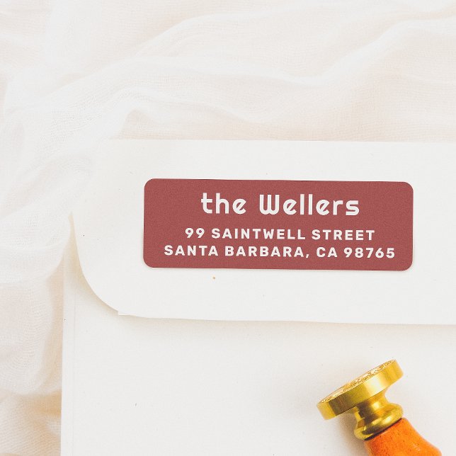 Étiquette Élégante typographie Rouge & Blanc Retro (Créateur téléchargé)