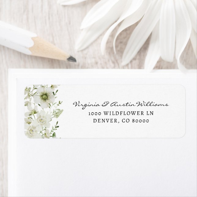 Étiquette Élégante verdure Adresse de retour Label (En situation)