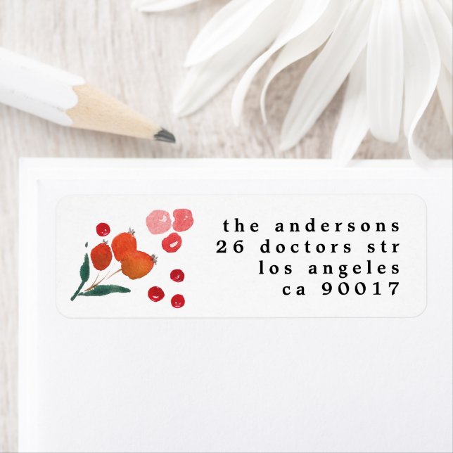 Étiquette Élégantes Fleurs de Noël (En situation)