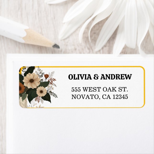 Étiquette Élégants accents floraux palette de couleurs douce (En situation)