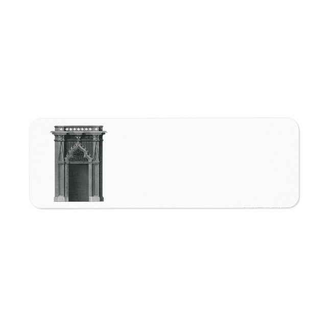 Étiquette Élément architectural ancien, porte gothique (Devant)