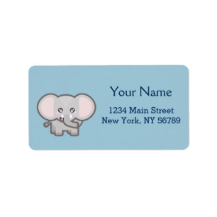 Étiquette Éléphant de Kawaii