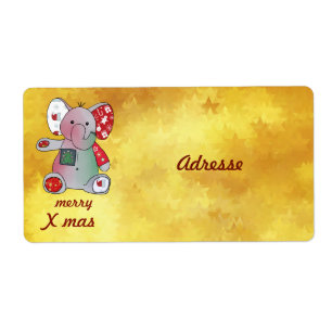 Étiquette Éléphant de Noël