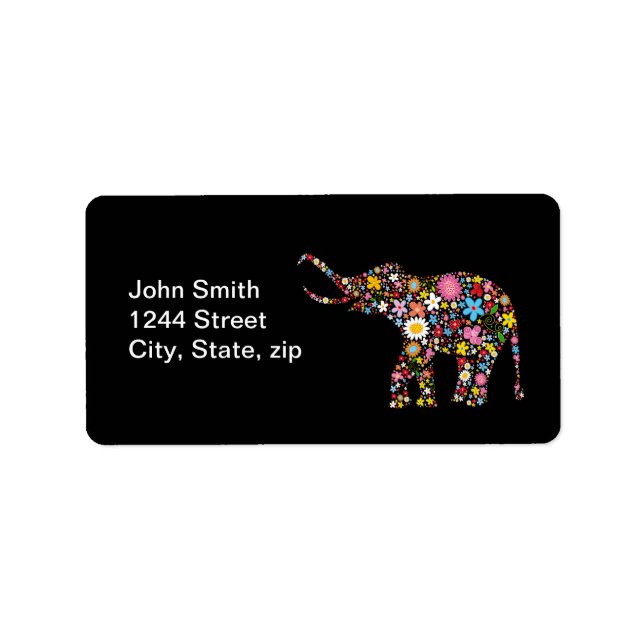 Étiquette Eléphant Fleur (Devant)