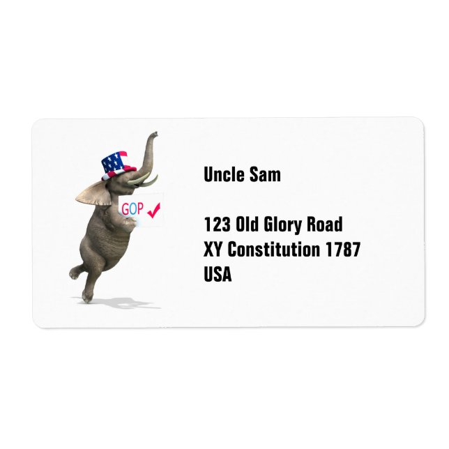 Étiquette Eléphant GOP (Devant)