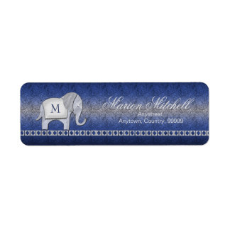 Étiquette Elephant Walk Monogram Argent/Blue ID390