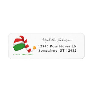 Étiquette Elf Casquette Christmas Retourner l'adresse Label