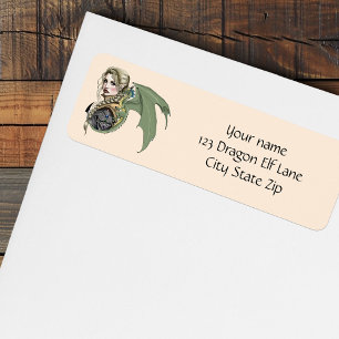 Étiquette Elf Femme Dragon Imaginaire