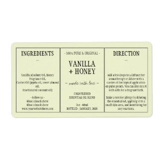 Étiquette Emballage de bouteille de cosmétique verte en huil