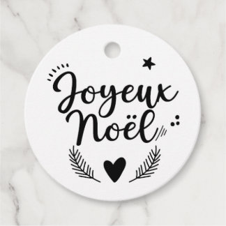 Etiquette emballage - Joyeux Noël - N&B Geschenkanhänger
