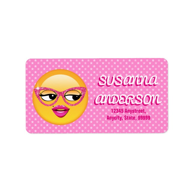 Étiquette Emoji Flirty Girl ID227 (Devant)