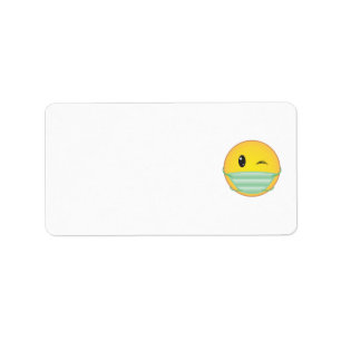 Étiquette Emoji portant un masque