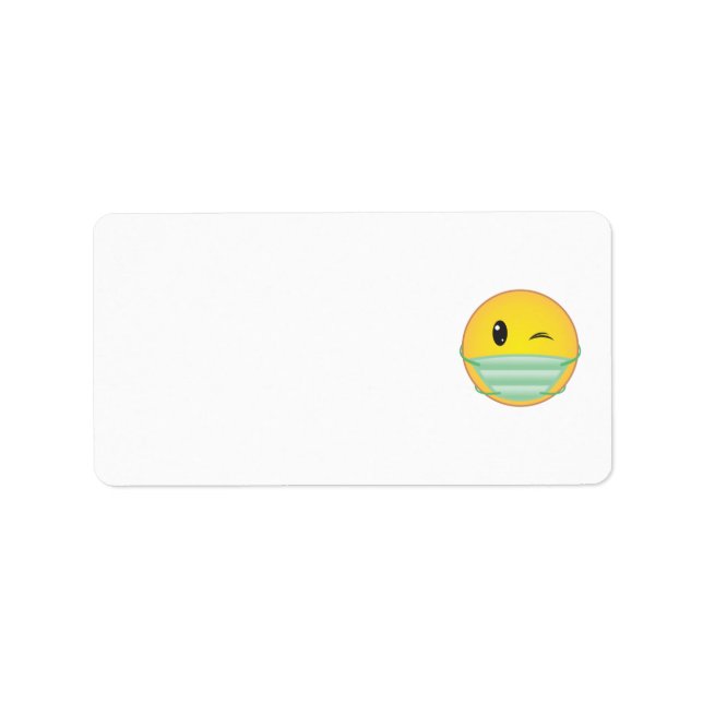 Étiquette Emoji portant un masque (Devant)