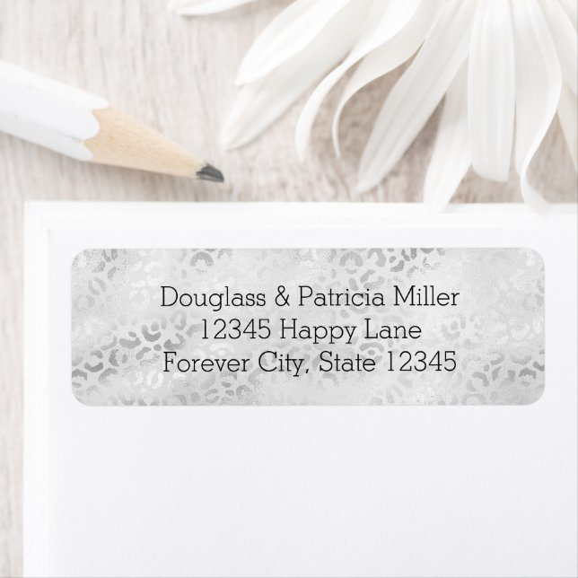 Étiquette Empreinte de léopard en argent (En situation)