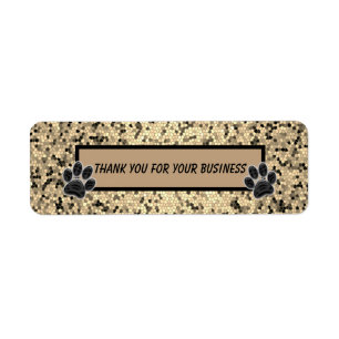 Étiquette Empreinte de patte d'entreprise animal client Merc