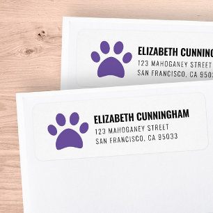 Étiquette Empreinte de patte moderne de chien de compagnie