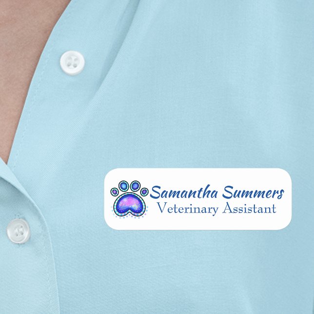 Étiquette Empreinte de patte vétérinaire Entrepris (Créateur téléchargé)