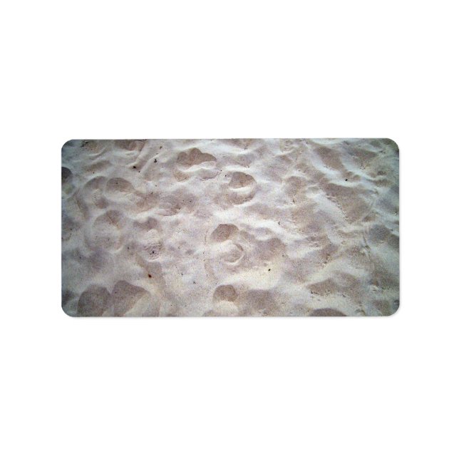 Étiquette Empreintes sur la texture du sable (Devant)