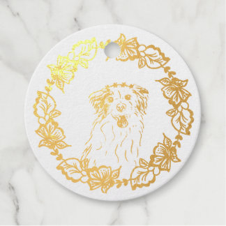 Étiquette en aluminium avec Aussie Shepard Dog (1)