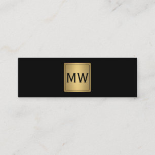 Étiquette en or métallique Monogramme noir