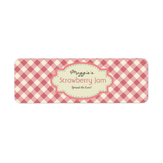 Étiquette en vichy Jam Jar Étiquettes, Personnaliser