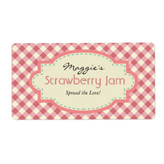 Étiquette en vichy Jam Jar Étiquettes, Personnaliser