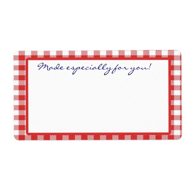 Étiquette En vichy rouge (Devant)