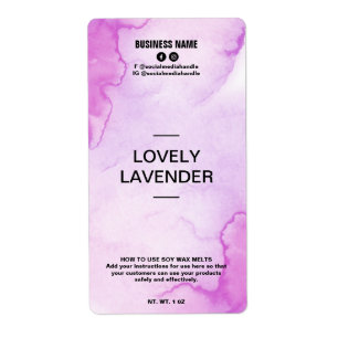 Étiquette Encre luxuriante Purple Soy Wax MelÉtiquettes