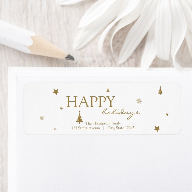 Étiquette Endless Happiness Christmas Holiday Adresse (En situation)