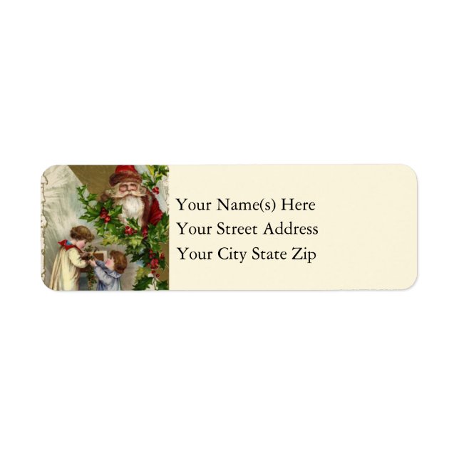 Étiquette Enfants accrochant Holly Vintage (Devant)