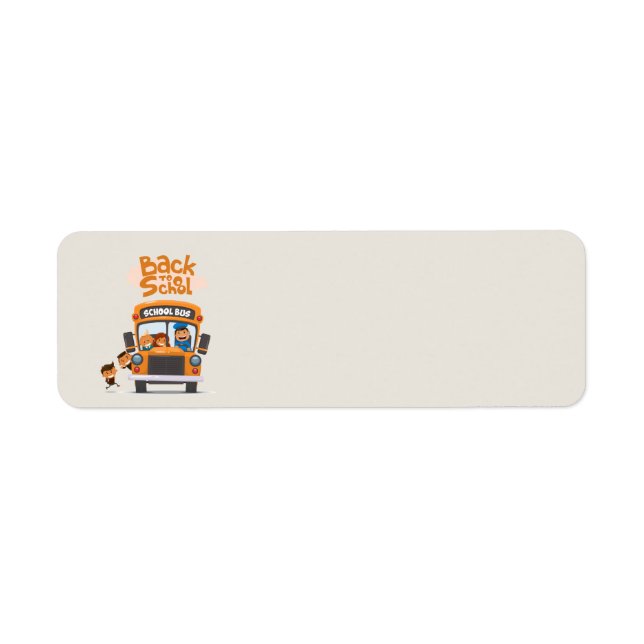 Étiquette Enfants dans un autobus scolaire (Devant)